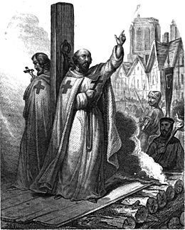 Jacques de Molay, last Grand Master of the Templars, being burned at the stake