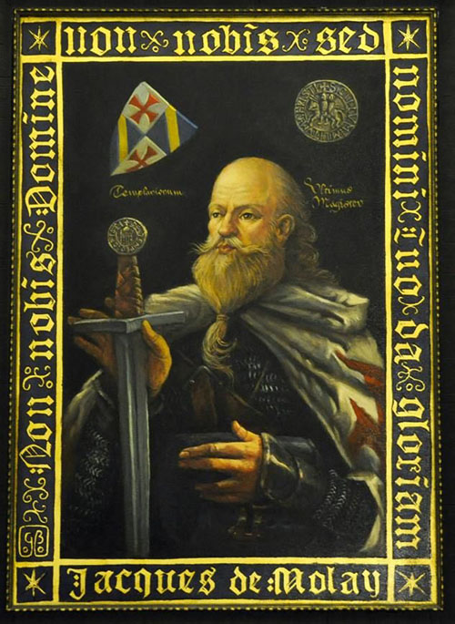 A modern representation of Jacques de Molay