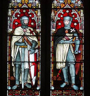 Knight Templar and Knight Hospitaller stained glass window