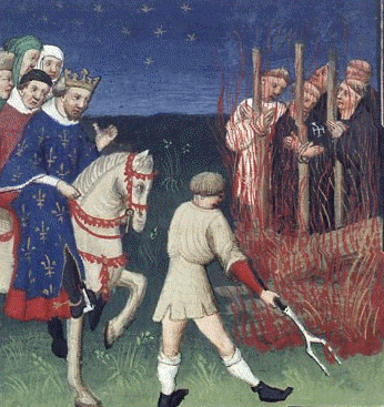 Templars being burned at the stake