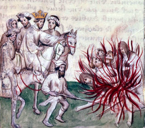 Templars being burned at the stake