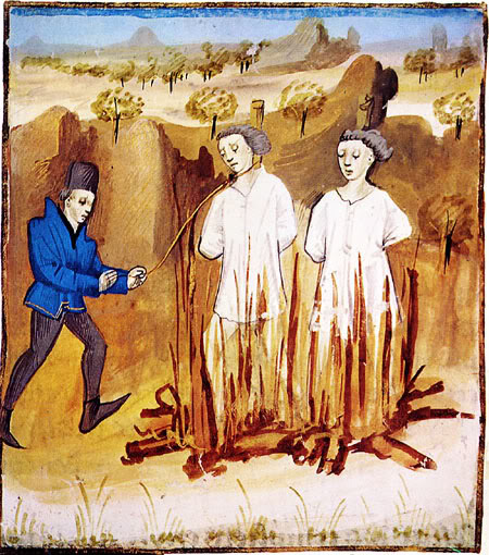 Templars being burned at the stake