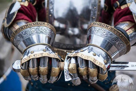 16GA Medieval Armor Maximilian Gauntlet & Gloves Knight Armor Historical Replica 